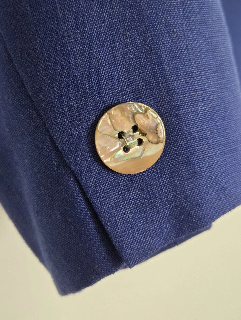 Vintage Christian Dior Double Breasted Blazer with Abalone Shell Buttons Size 10